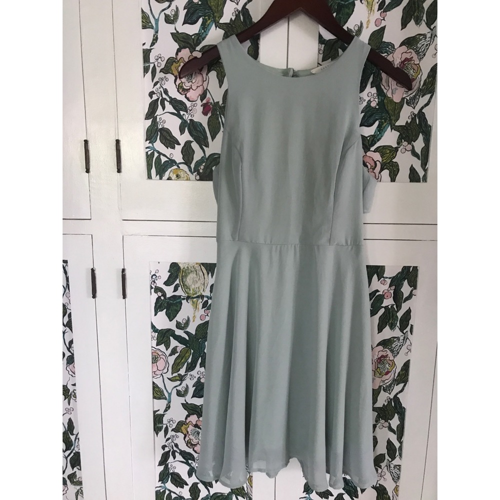 Open-back mint dress